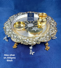 Load image into Gallery viewer, silver thali with gold polish