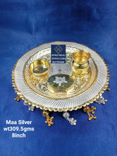 Load image into Gallery viewer, silver thali with gold polish