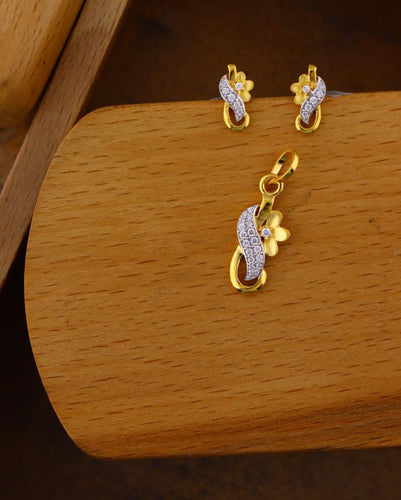 YELLOW GOLD STONE DESIGNER SET