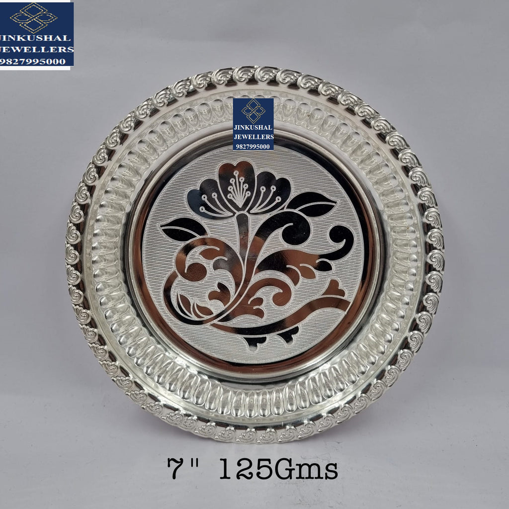 silver thali with hallmark