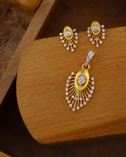 YELLOW GOLD STONE DESIGNER SET