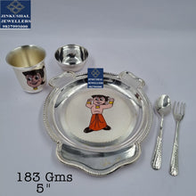 Load image into Gallery viewer, silver thali cartons set for kids