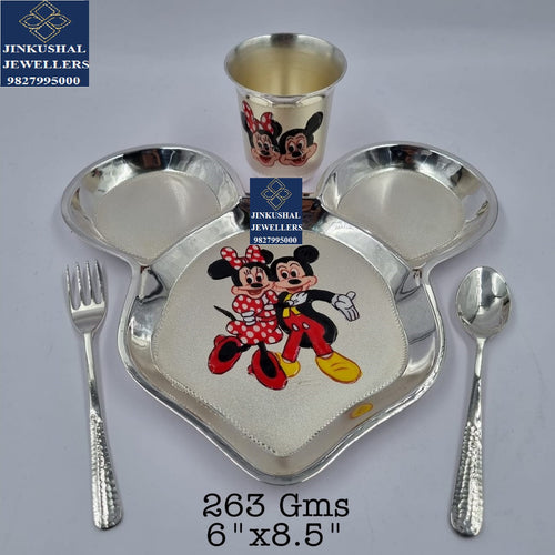 silver thali cartons set for kids
