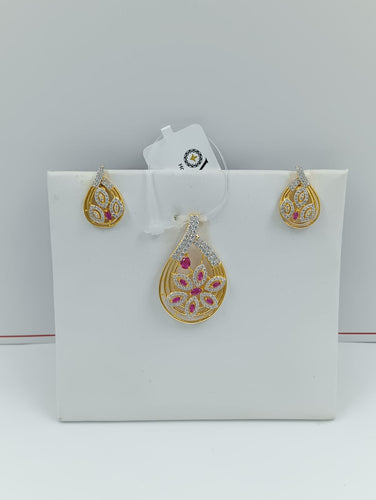 GOLD STONE PENDANT SET