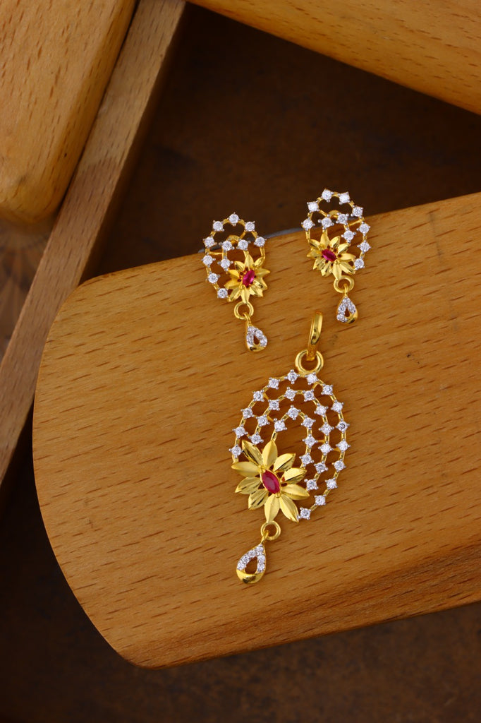 YELLOW GOLD STONE DESIGNER SET