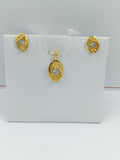 GOLD STONE PENDANT SET