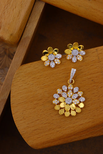 YELLOW GOLD STONE DESIGNER SET