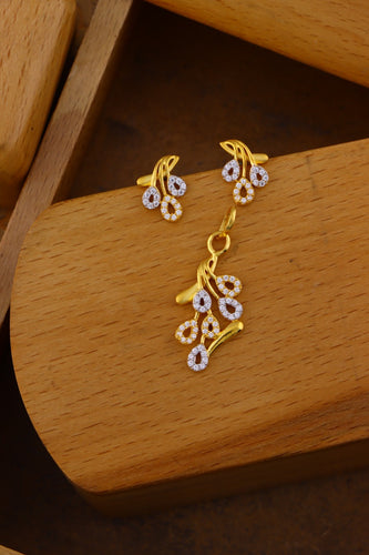 YELLOW GOLD STONE DESIGNER SET