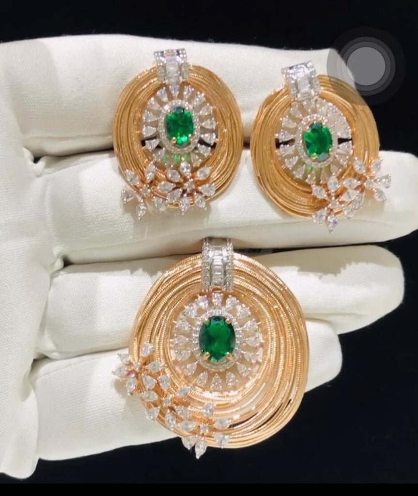 DESIGNER GOLD PENDANT SET