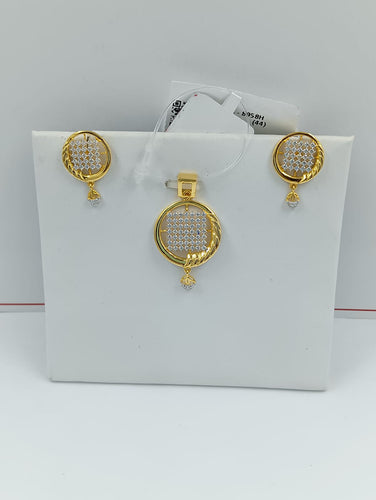 GOLD STONE PENDANT SET