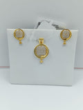 GOLD STONE PENDANT SET
