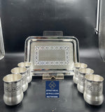 SILVER GLASS TREY SET