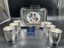 Load image into Gallery viewer, SILVER GLASS TREY SET